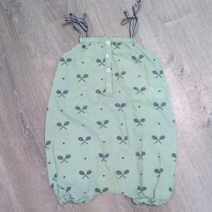 Nice Things Mini mint green tennis print romper 18 summer beach strappy bows